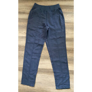 Faherty Arlie Day Taper Navy Pull On Pants Womens XS Organic Cotton Twill Blend